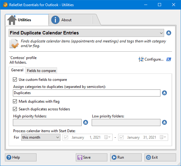 Find Duplicate Calendar Entries ReliefJet for Outlook