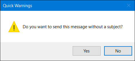 ReliefJet Quick Warnings: empty subject in Outlook message